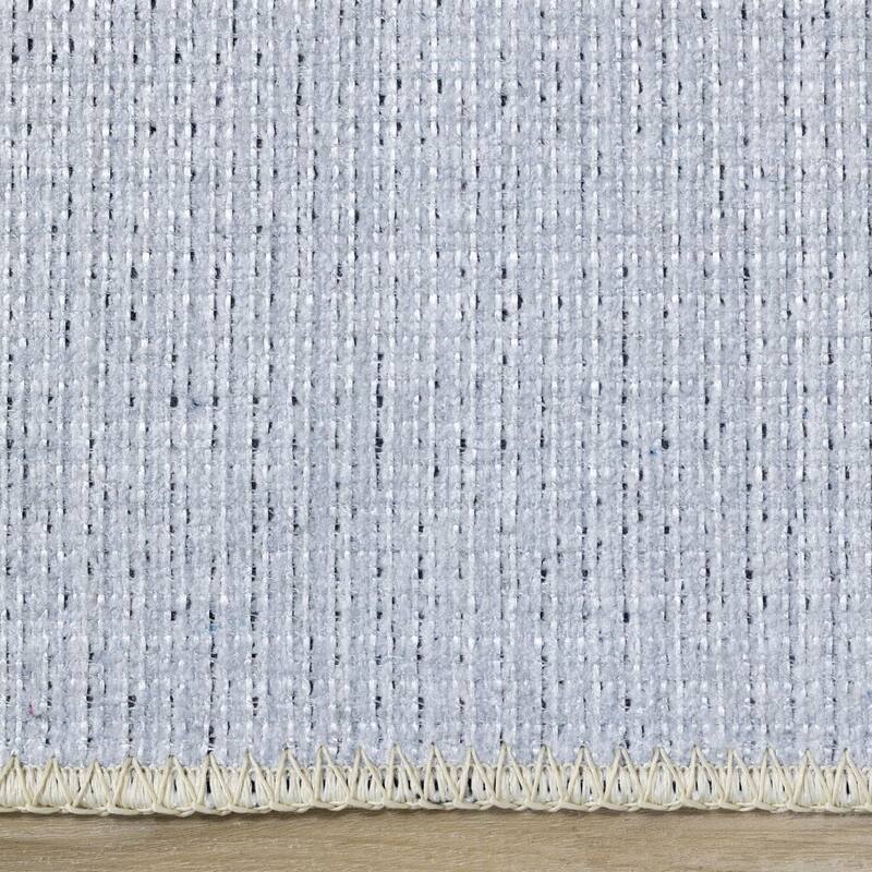 White Grey Passing Moons Printed Area Rug
