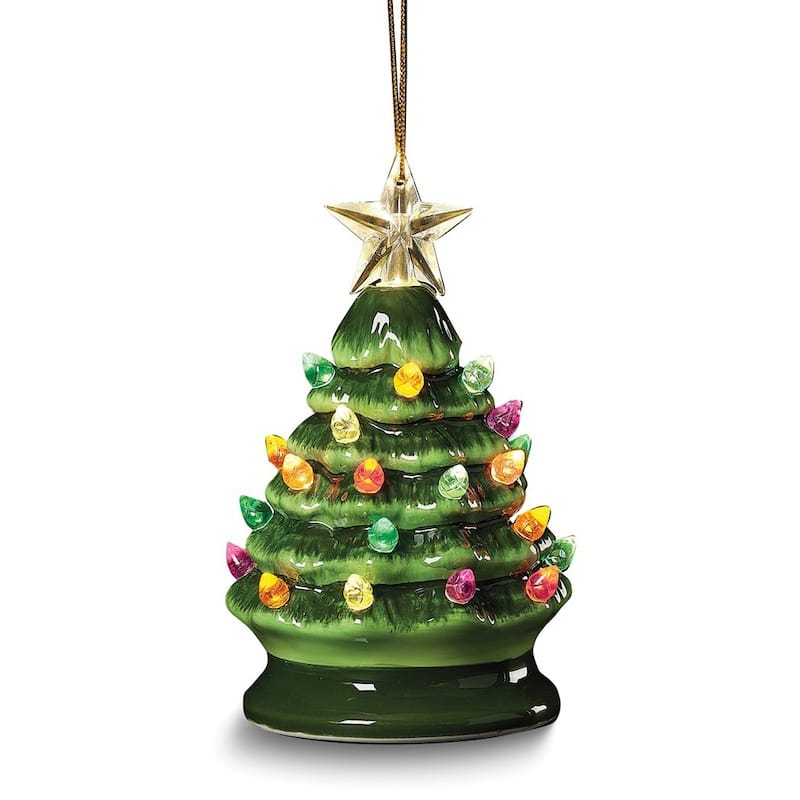 Curata Led Lighted Vintage Plastic Christmas Tree Ornament