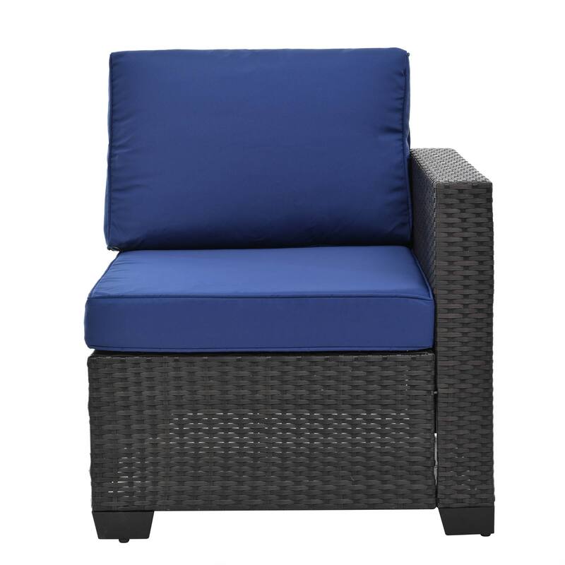 10-Piece Outdoor PE Rattan Cnversation Sectional Sofa Set with Storage Coffee Table and Waterproof Cushions