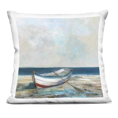 Stupell Boat & Oar on Shore Decorative Printed Throw Pillow Design by Sally Swatland