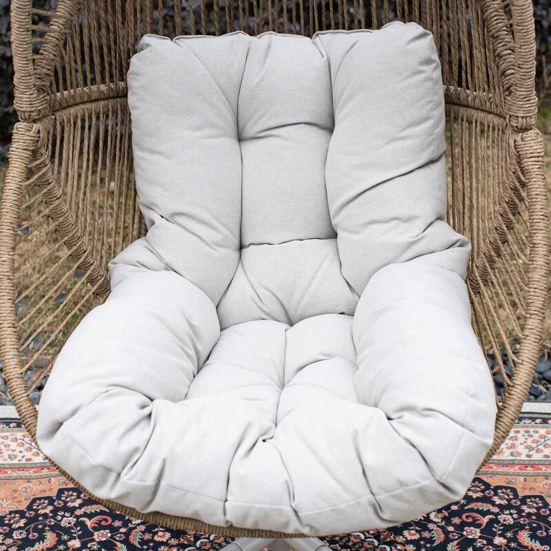 34.65" Outdoor Swivel Roking Chair with Cushion