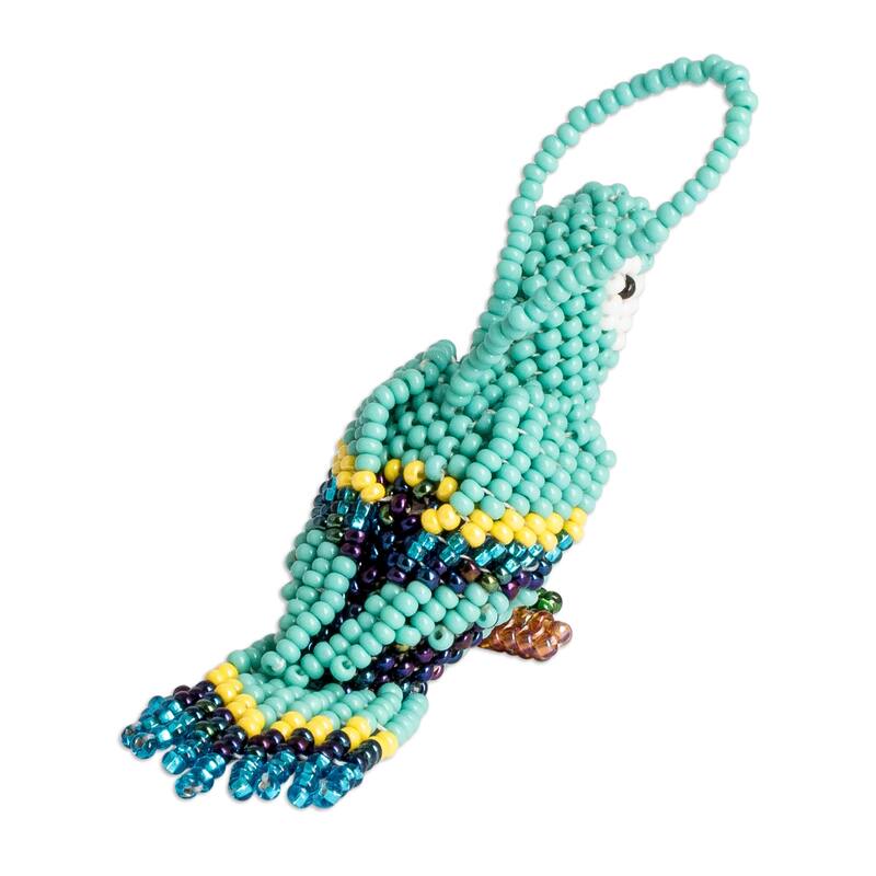 Novica Handmade Marvelous Macaw Glass Beaded Ornament