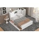preview thumbnail 16 of 22, Full Platform Bed with 2-Drawers, Storage Headboard and Sliding Door, Grey