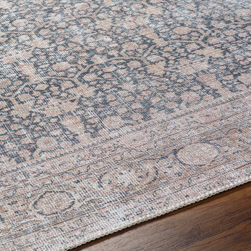 Livabliss Transitional Amelie Medallion Washable Area Rug