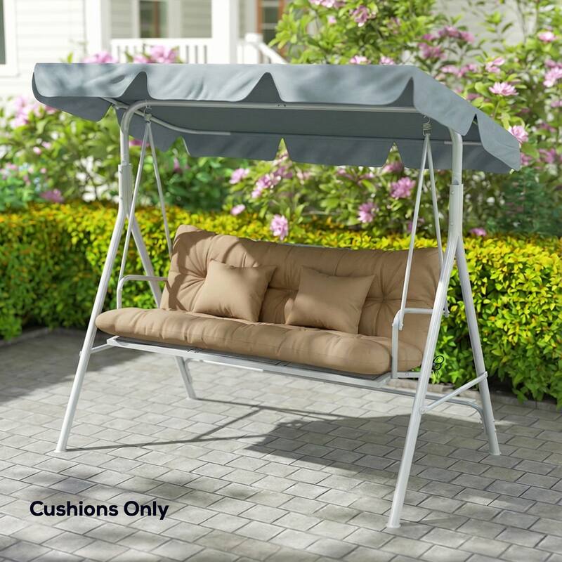 Outsunny Tufted Bench Cushions & Throw Pillows, 4 Piece, Indoor/Outdoor Replacement Bench Seat Pad, Back Cushion & 2 Pillows