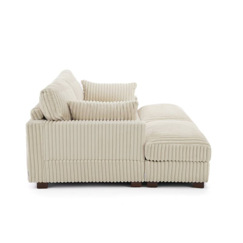 Modren Plush Oversized Modular Sectional Sofa Set with Chaise&Ottoman.