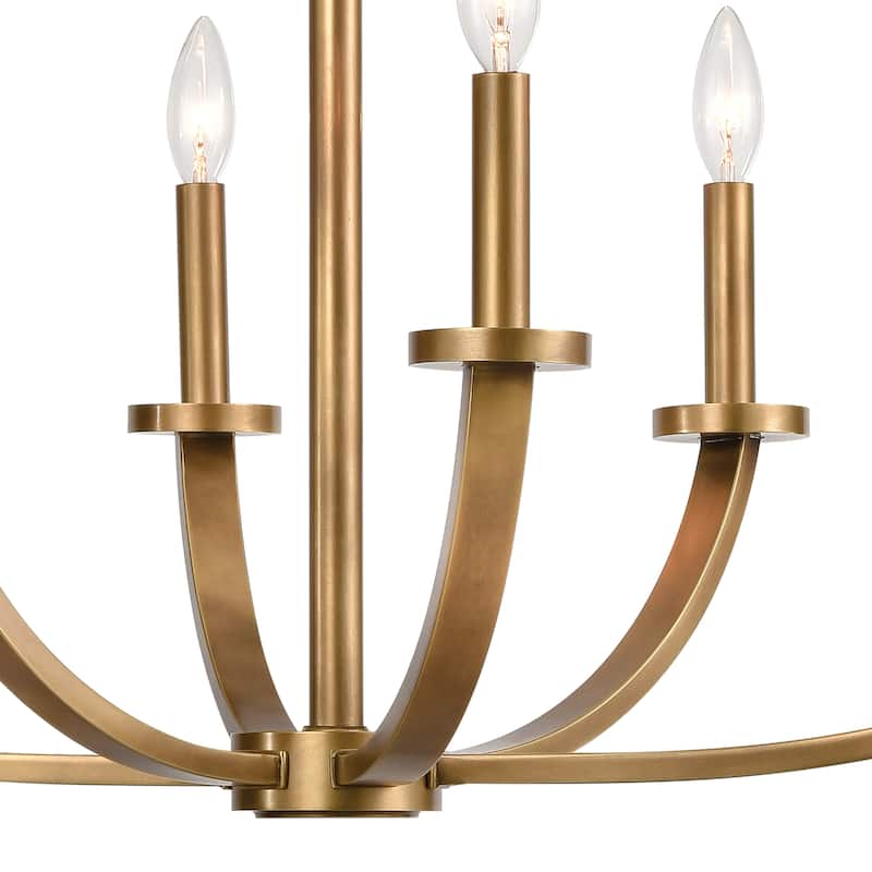 Elk Home Erindale Natural Brass Metal 6 Light Chandelier