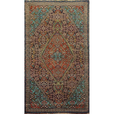 Hand Knotted Oriental 100% Wool Carpet Traditional Medallion Greys & Charcoal Tabriz Area Rug - 6' 3'' X 3' 2''