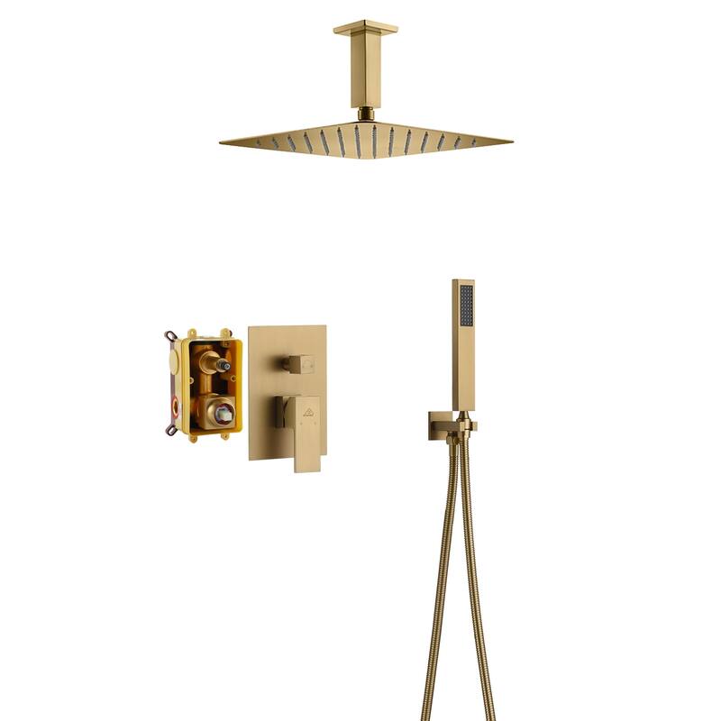 2 Function 10-inch Ceiling Mount Dual Shower Heads Shower System