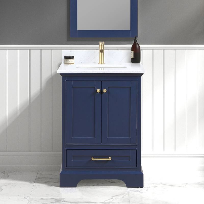 Blossom Copenhagen 24" Bathroom Vanity with Marble Top & Ceramic Sink - NavyBlue
