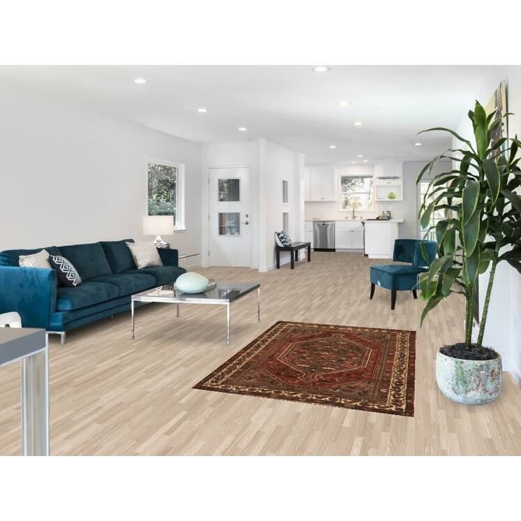 Hand-knotted Qashqai Persian Vintage Area Rug Grey Wool Carpet - 3'9"x 5'6"