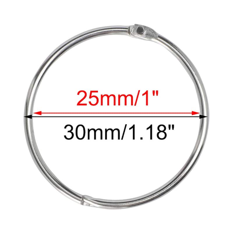 20pcs Metal Curtain Rings Snap Joint Design for Curtain Rods - 1 Inch