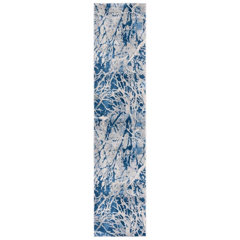 SAFAVIEH Jasper Sandie Modern & Contemporary Rug - 2' x 9' Runner - Navy/Ivory