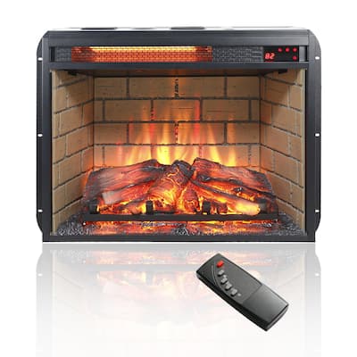 Ultra-Thin 23-Inch Electric Fireplace Insert with Adjustable Flame & Timer