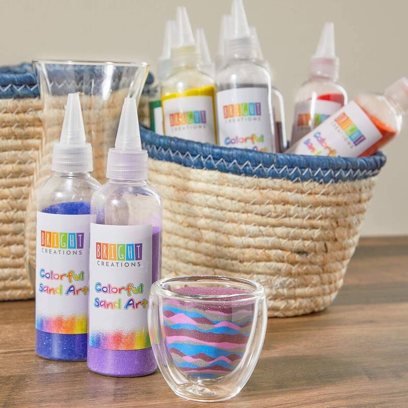 Bright Creations 10 Pcs Rainbow Colored Sand Bottles for Arts Crafts School Home Party, 0.33 lb
