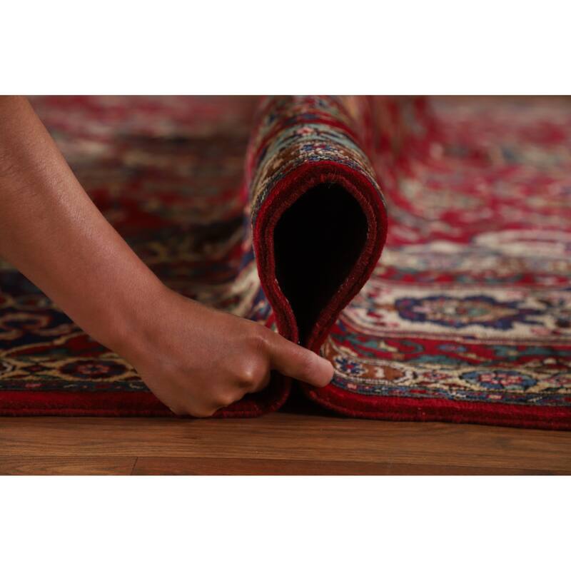 Hand Knotted Oriental 100% Wool Carpet Traditional Floral Red Tabriz Area Rug - 16' 10'' X 10' 0''
