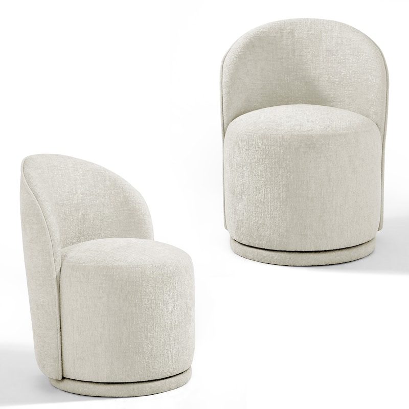 23" W Upholstered Swivel Side Chair for Dining Room Set of 2