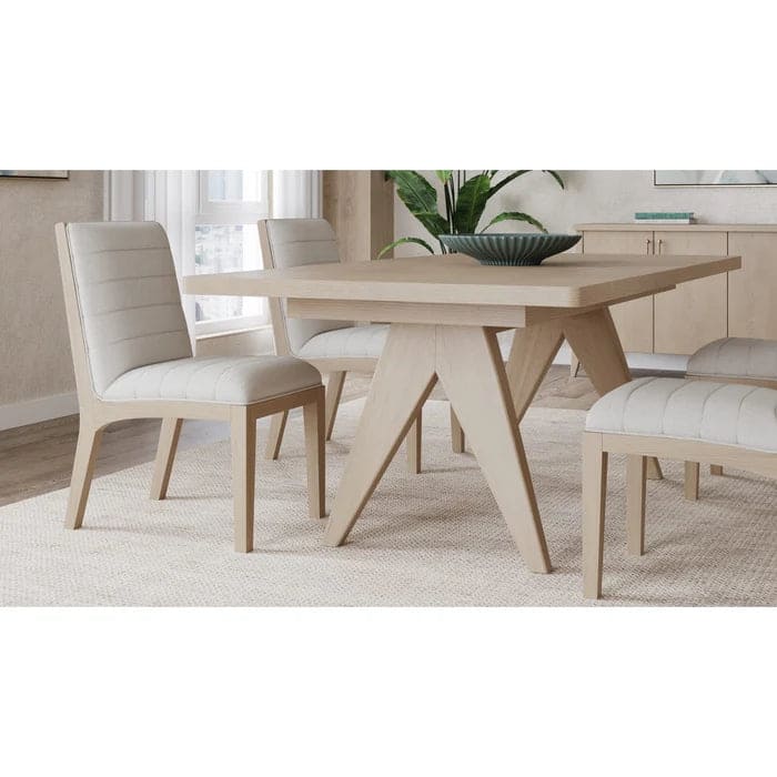 Linwood Ash Wood Rectangular Extension Dining Table Set (Dining Table + 6 Chairs)