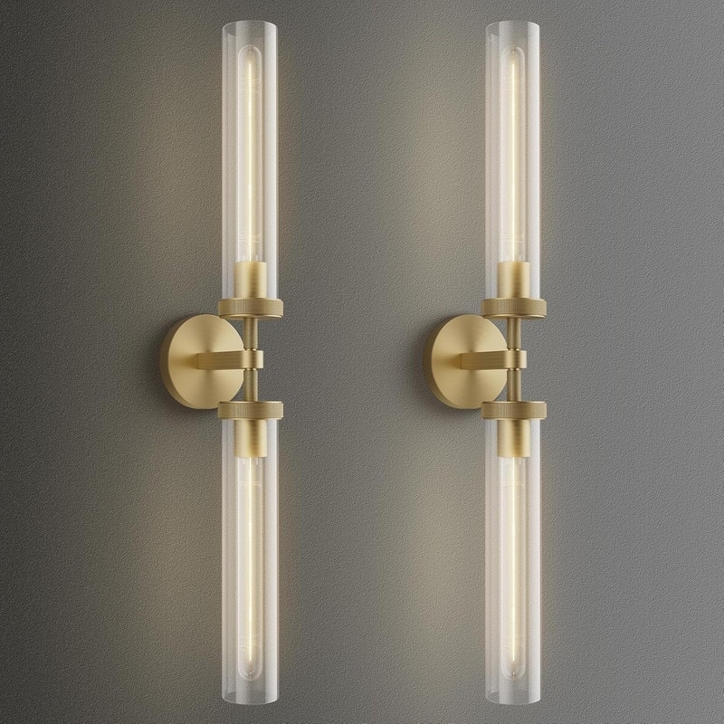KAYLA Modern Glass Wall Sconces, Indoor Wall Lighting Wall Light Fixtures, Vanity Light with Glass Shade(2-Sets)