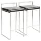 preview thumbnail 3 of 107, Silver Orchid Forrest Stainless Steel Stackable Fully Welded Counter Stool (Set of 2) Black Faux Leather