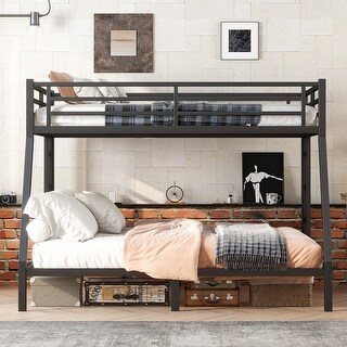 Safety Design Black Metal Bunk Bed