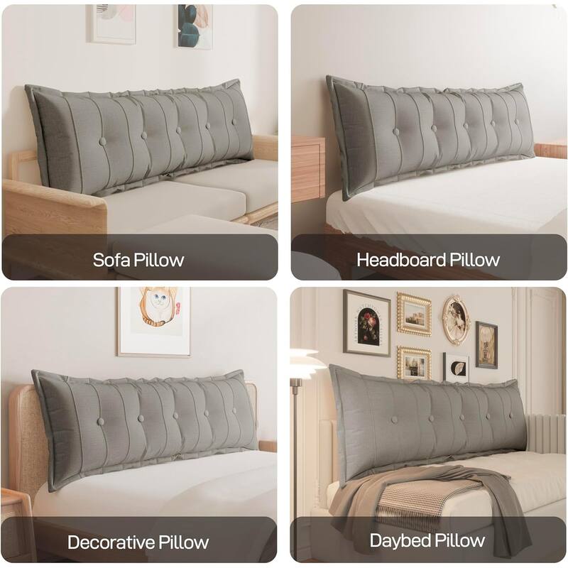 WOWMAX Headboard Pillow Bed Rest Body Pillow Back Support Reading