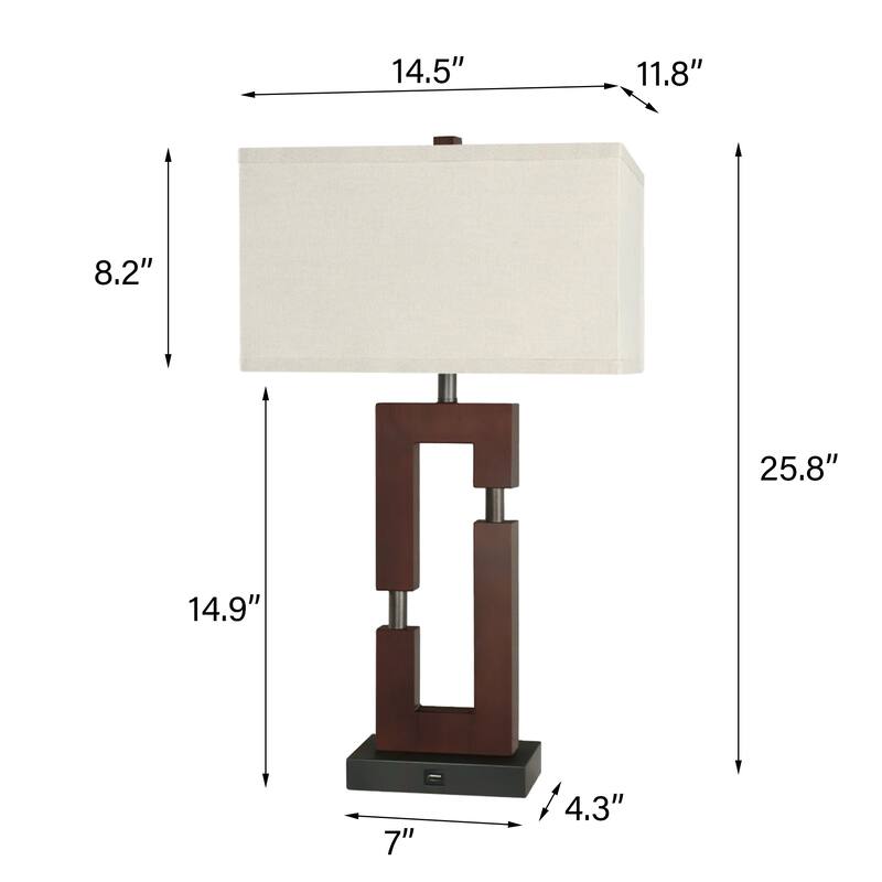 Bedside Lighting Wood Table Lamps (Set of 2)