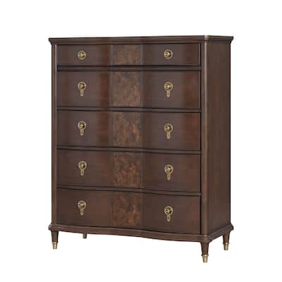 Furniture of America Prylen Modern Dark Cherry Solid Wood 5-Drawer Chest