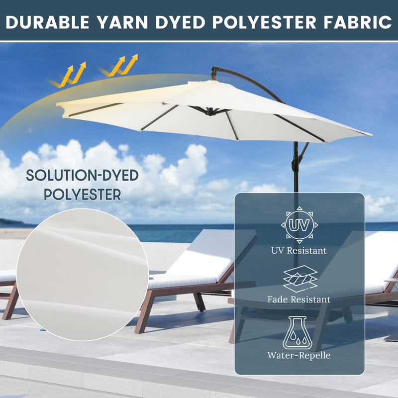 Weller 10-foot Offset Cantilever Hanging Patio Umbrella