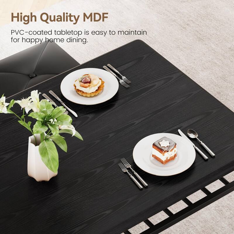 Dining Table Set for 4 with Upholstered Bench