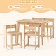 preview thumbnail 3 of 18, Gymax 5-Piece Kids Table and Chairs Set Solid Rubber Wood Toddler