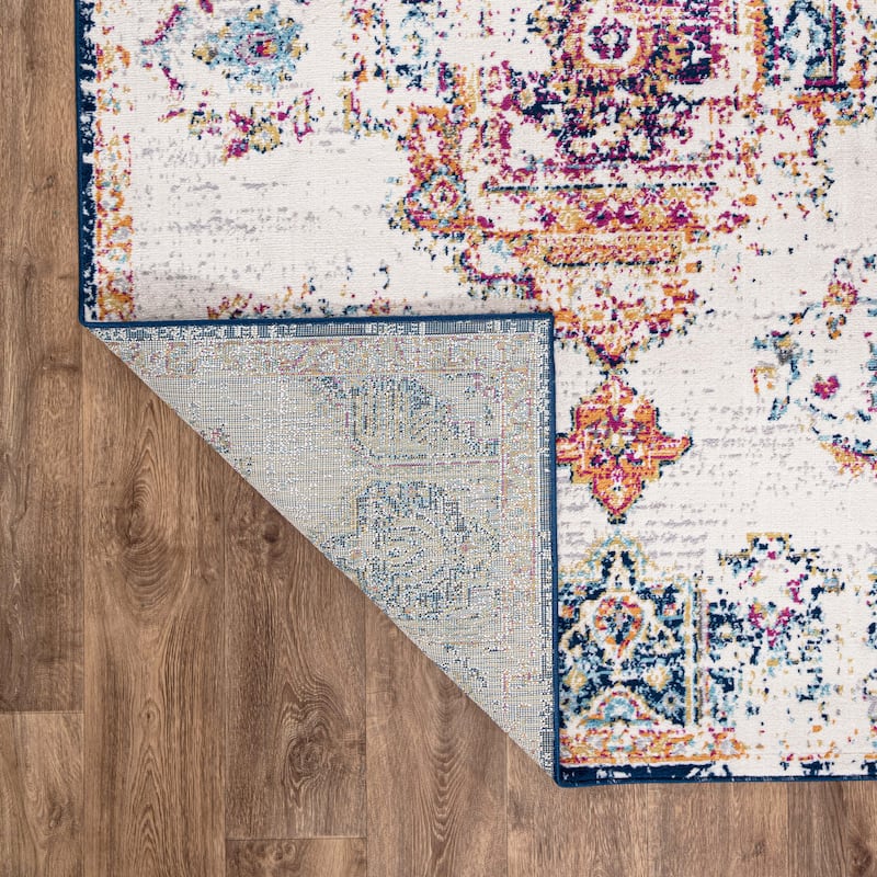 World Rug Gallery Vintage Distressed Boho Oriental Area Rug