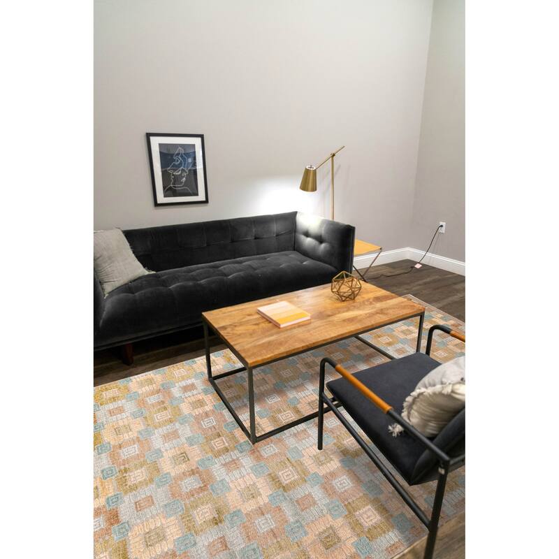 ECARPETGALLERY Hand-knotted Tangier Light Blue, Sky Blue Viscose, Wool Rug - 9'1 x 11'10