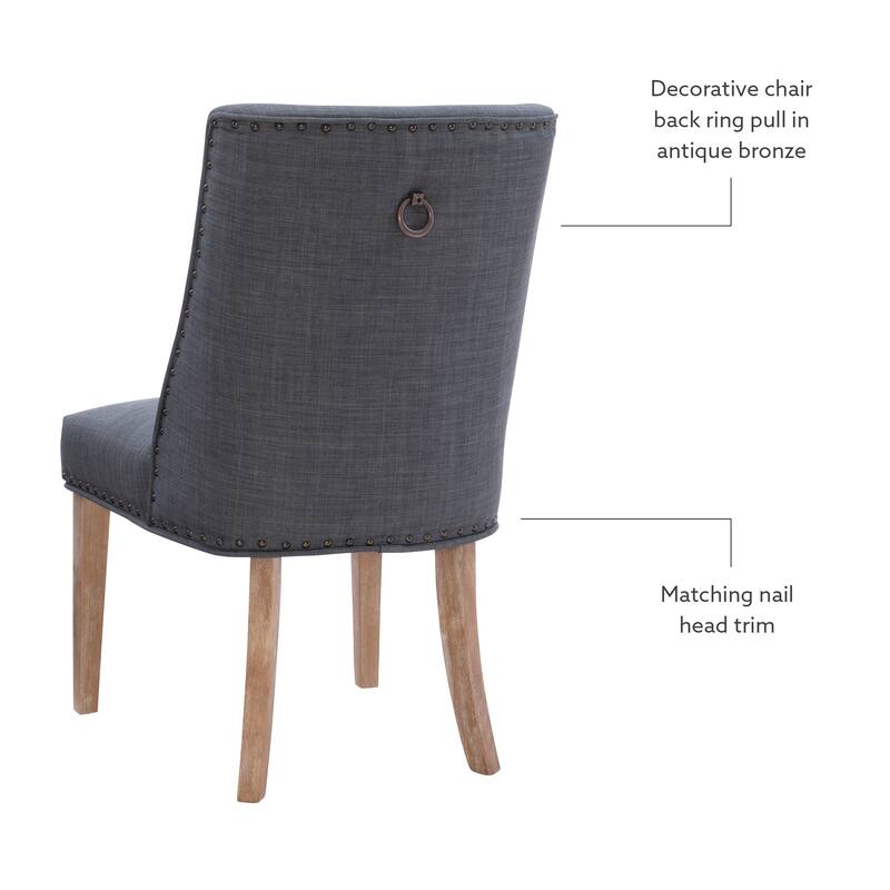 Linon Allard Modern Dining Chairs with Natural Legs (Set of 2)