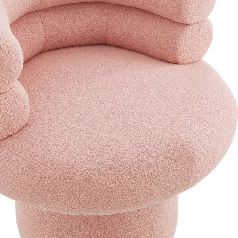 Christopher Knight Home - Swivel Bliss American Design Upholstered Round Swivel Barrel Chair with Teddy Fleece Fabric