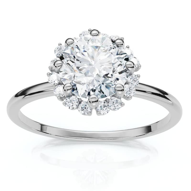 7/8Ct TW Sapling Diamond Engagement Ring Gold or Platinum Lab Grown EF/VS