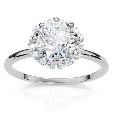 7/8Ct TW Sapling Diamond Engagement Ring Gold or Platinum Lab Grown EF/VS