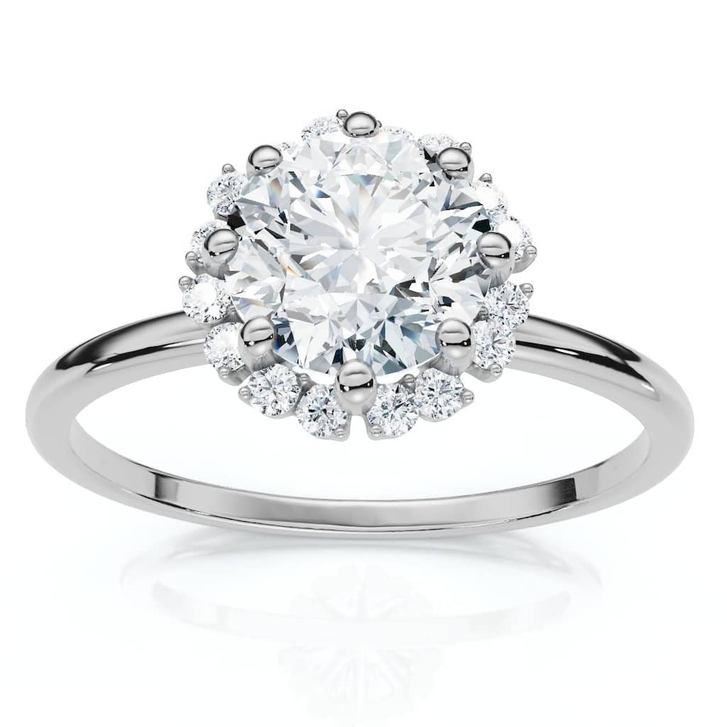 Bliss Diamond 7/8Ct TW Sapling Diamond Engagement Ring Gold or Platinum Lab Grown EF/VS