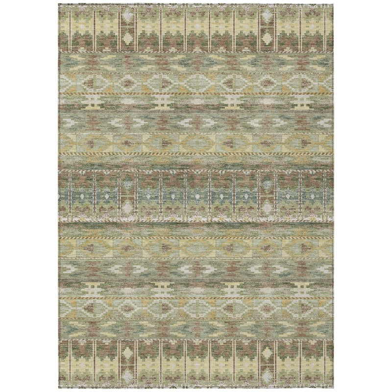 Machine Washable Indoor/ Outdoor Global Haswell Chantille Rug