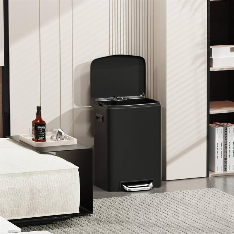 13 Gallon 50L Foot Pedal Operated Soft Close Trash Can Bustbin