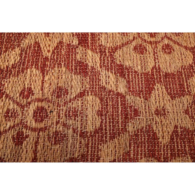 ECARPETGALLERY Flat-Weave Palas Denizli Dark Red Jute Kilim - 5'3 x 7'6