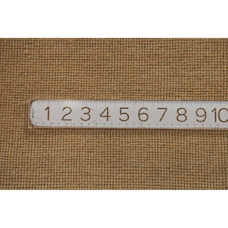 Hand Knotted Oriental 100% Wool Carpet Modern Solid Yellow & Gold Gabbeh Runner Rug - 10' 2'' X 3' 1''