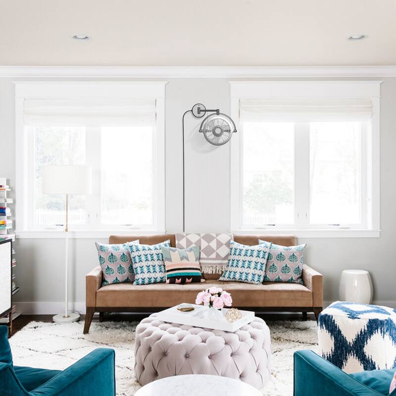 10-inch Industrial Walnut Indoor Wall Mount Fans with Plug in Cord
