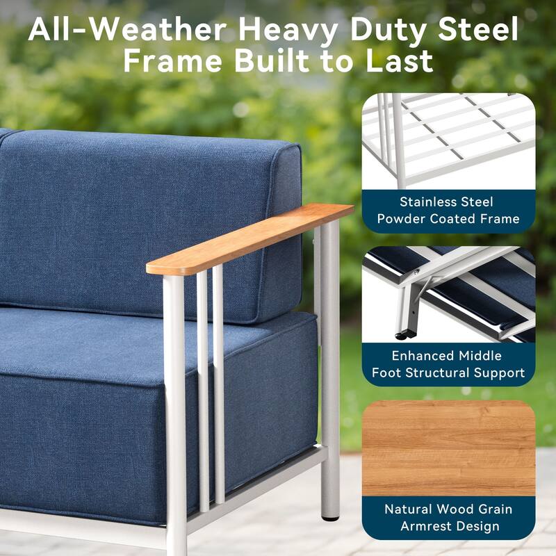 Pocassy 4PCS Sofa Swivel Chair with Table