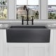 preview thumbnail 1 of 14, Highpoint Collection Reversible 30-inch Fireclay Farmsink Matte Dark Grey