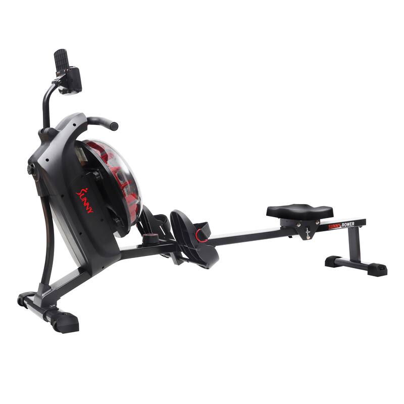 Sunny Health & Fitness Hydro Dual Resistance Smart Magnetic Water Rowing Machine in Black - SF-RW522017BLK