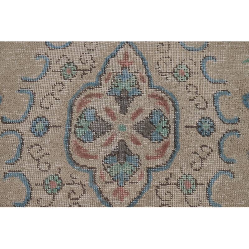 Geometric Tabriz Persian Area Rug Hand-Knotted Oriental Wool Carpet - 8'0"x 10'6"