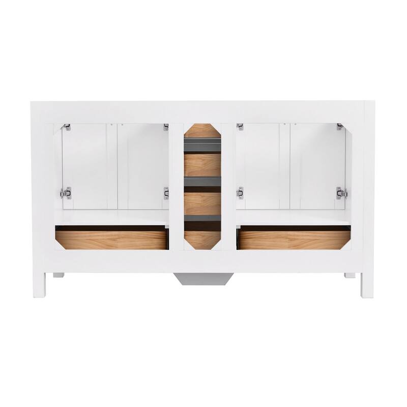 StarrySky 60 inch Undermount Double Sink Bathroom Vanity with Engineered Carrara Marble Top