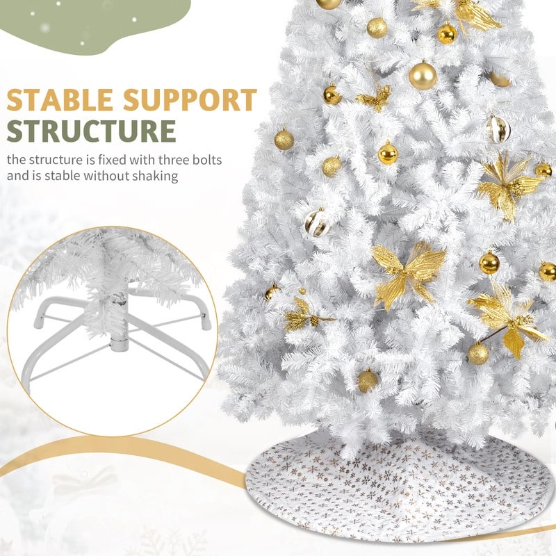 7.5 FT Artificial Christmas Tree with DIY 400 Warm White LED Lights for Holiday Party Office Home