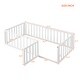 preview thumbnail 3 of 7, Twin Floor Bed with Safety Guardrails and Door, Floor Bed for Kids, Wood Kids Floor Beds Frame - Gray